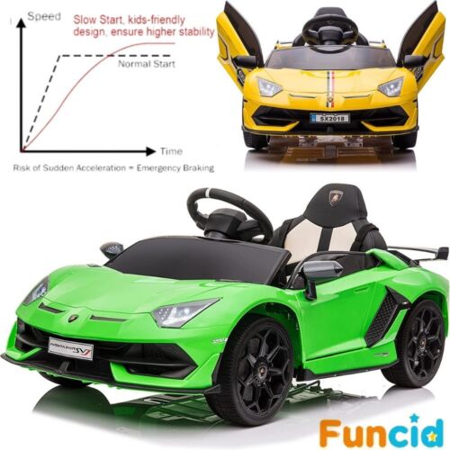 12V Licensed Lamborghini Electric Ride-On Toy with LED Lights and Remote Control for Kids - Image 2