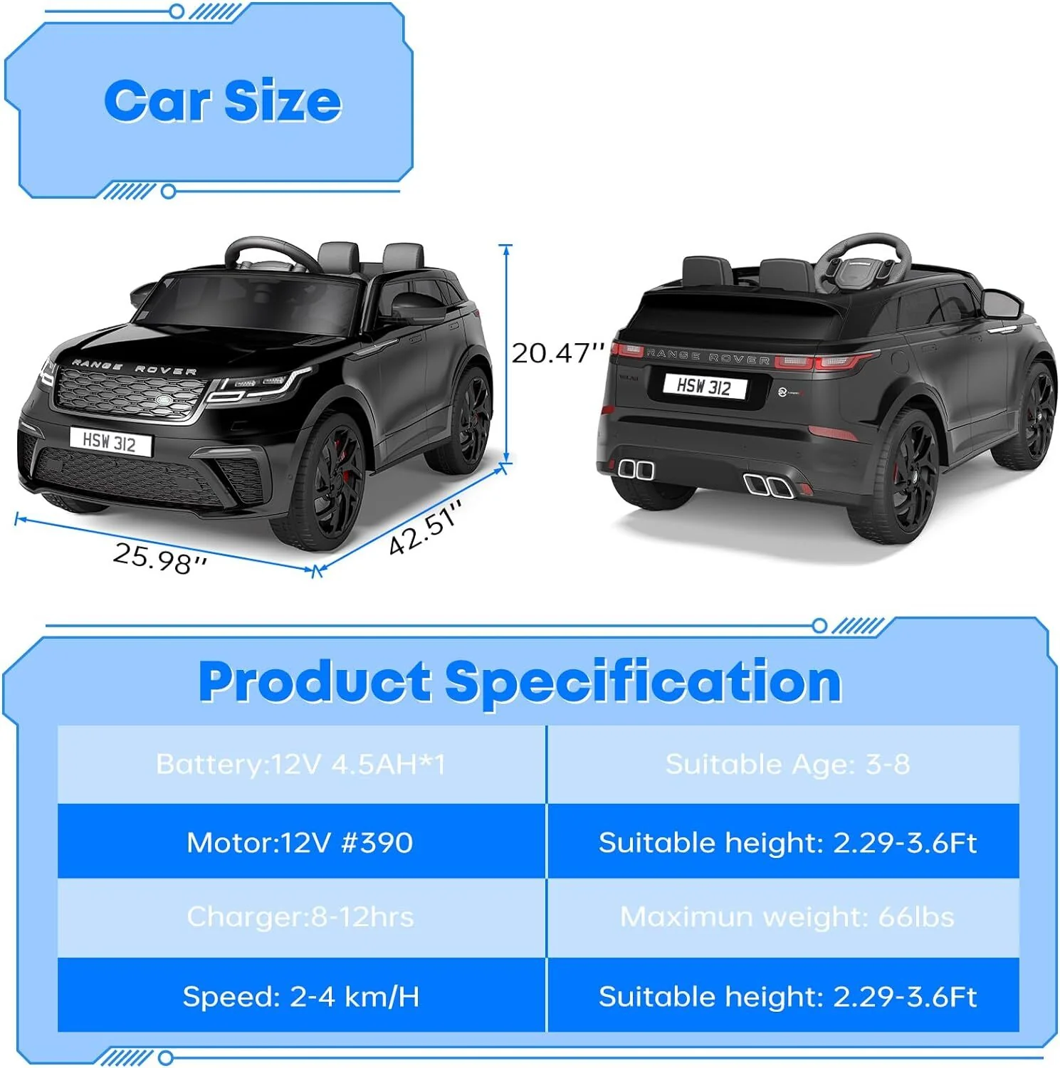 12V Licensed Land Rover Ride-On Electric Car for Kids with Parent Remote Control - Image 23