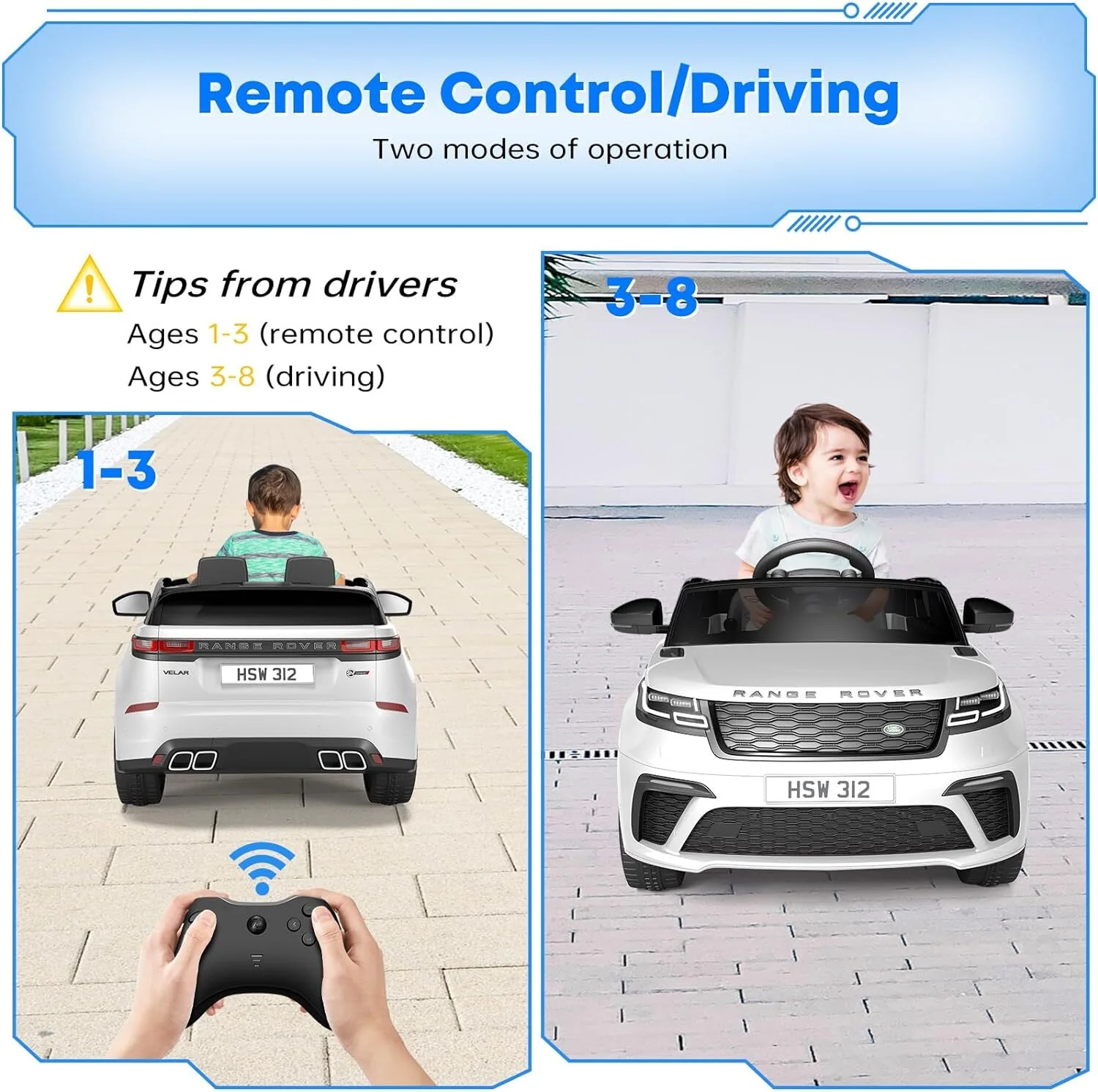12V Licensed Land Rover Ride-On Electric Car for Kids with Parent Remote Control - Image 8