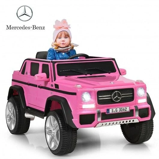 12V Licensed Mercedes-Benz Kids Ride-On Car Pink - Image 4