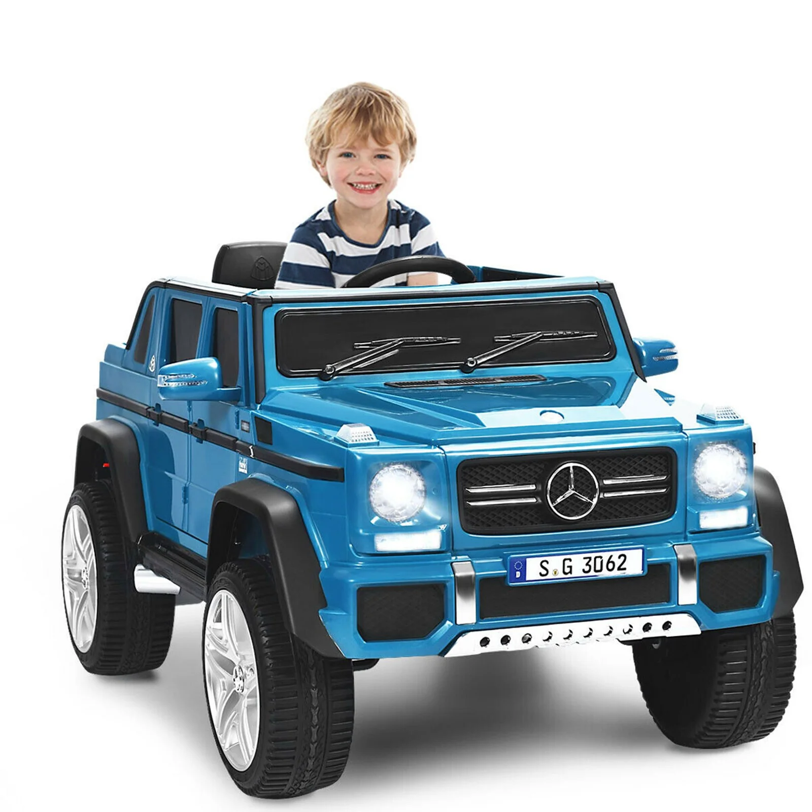 12V Licensed Kids Ride-On Mercedes-Benz RC Motorized Car with Trunk Navy - Image 11