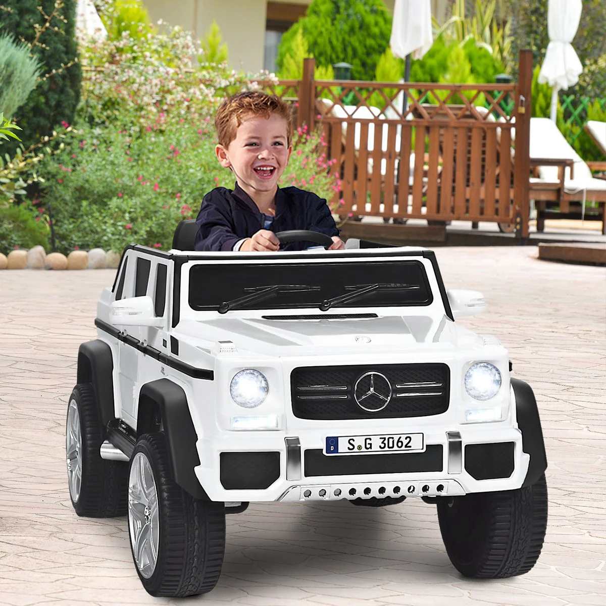 12V Licensed Kids Ride-On Mercedes-Benz RC Motorized Car with Trunk and Music - Image 4