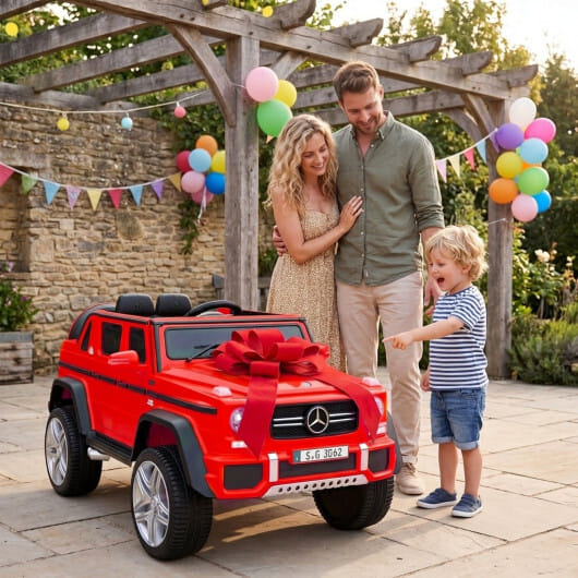 12V Mercedes-Benz Ride-On Car for Kids with Remote Control - Red - Image 2