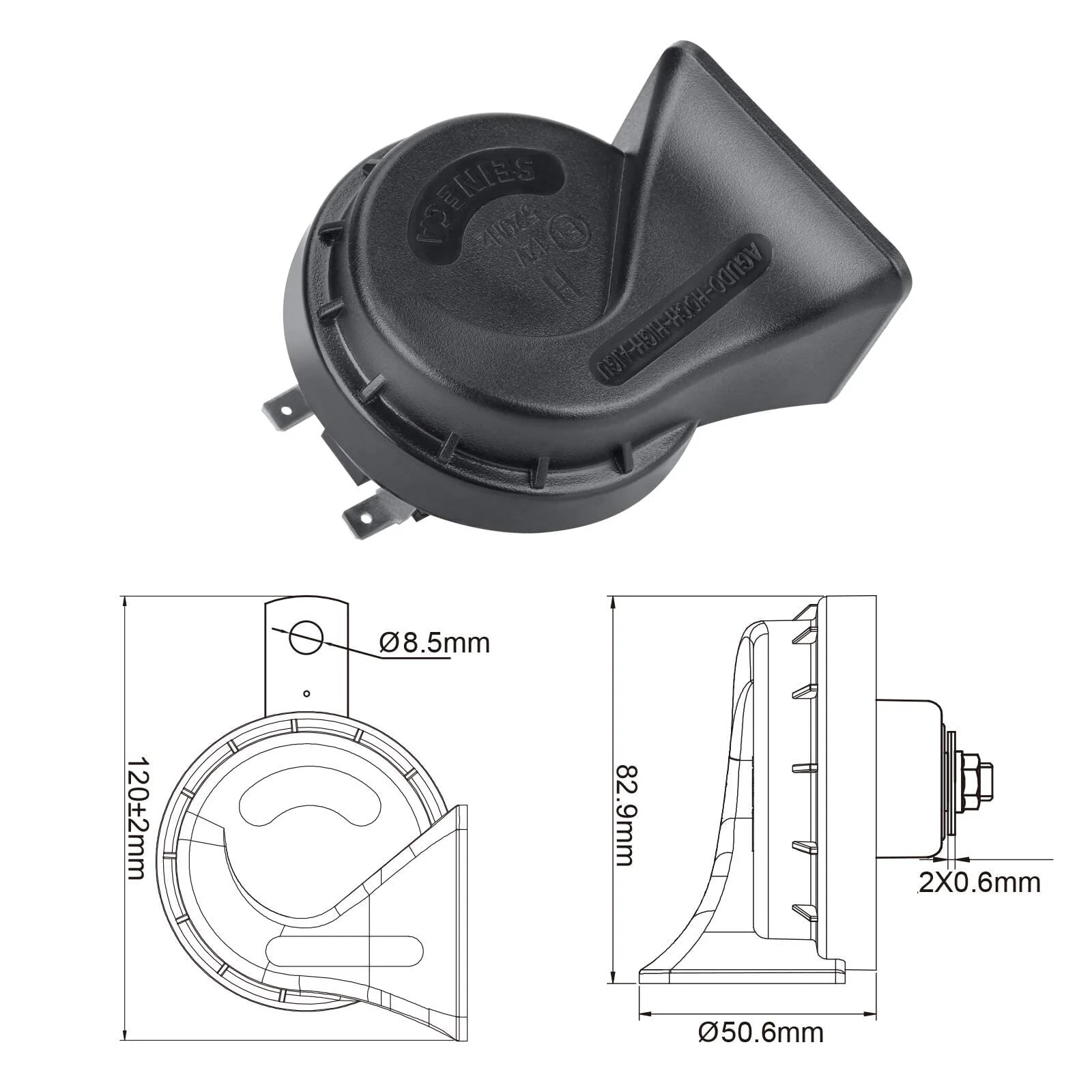 12V Loud Dual-Tone Electric Snail Horn Kit Universal Fit for Truck Car SUV - Image 4
