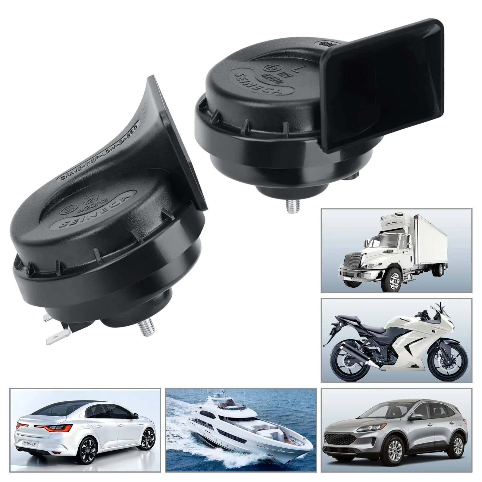 12V Loud Dual-Tone Electric Snail Horn Kit Universal Fit for Truck Car SUV - Image 5