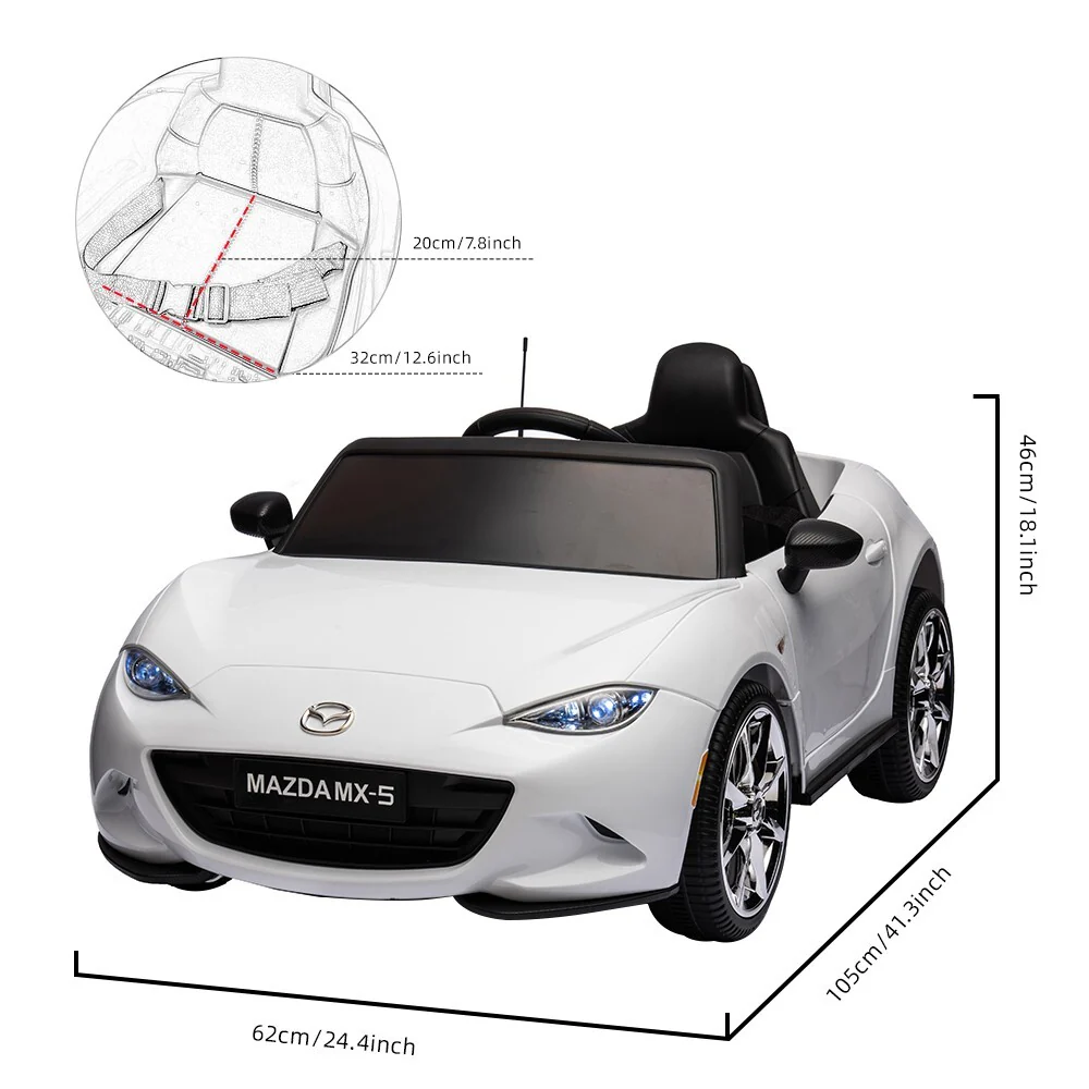 12V Electric Ride-On Car with Remote Control, MP3, LED Lights, and USB Power Wheels - Image 9