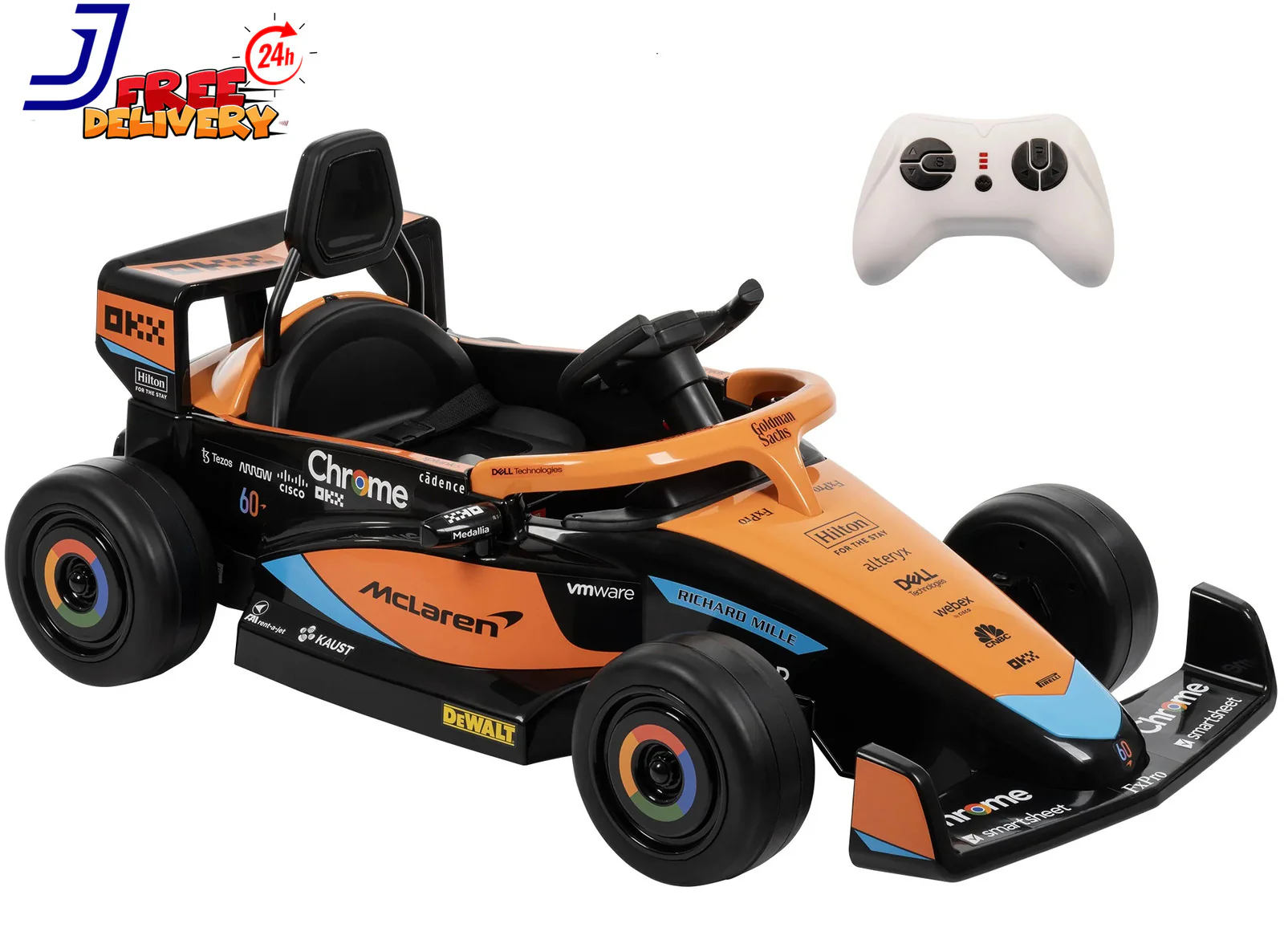 12V Kids Battery-Powered Ride-On McLaren F1 Race Car with Remote Control Toy