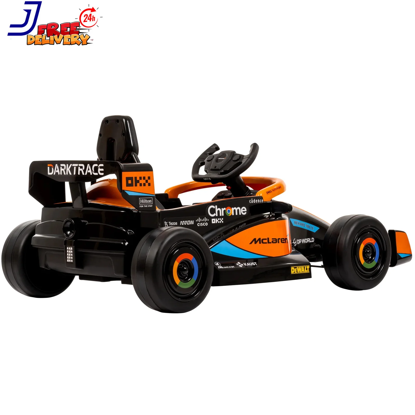 12V Kids Battery-Powered Ride-On McLaren F1 Race Car with Remote Control Toy - Image 10