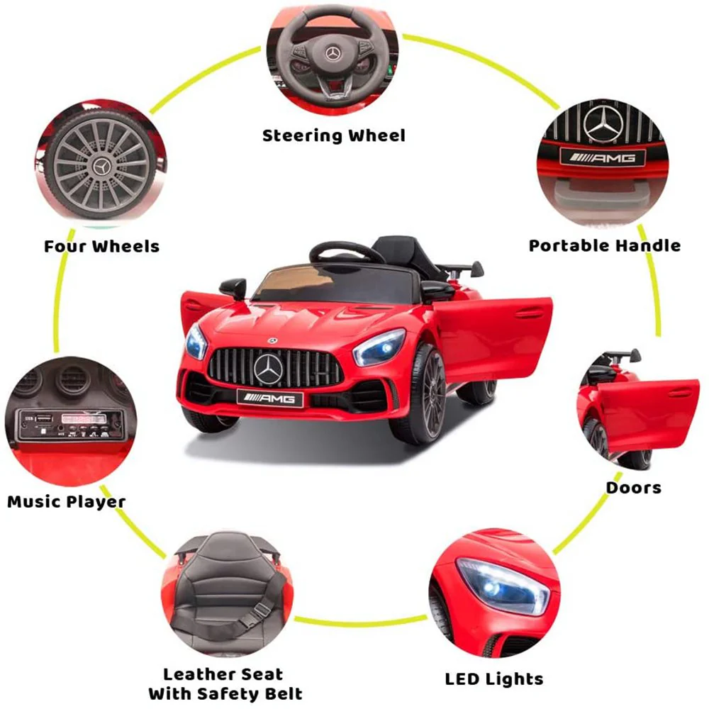 12V Mercedes Benz Kids Ride On Car with Remote Control - Red - Image 3
