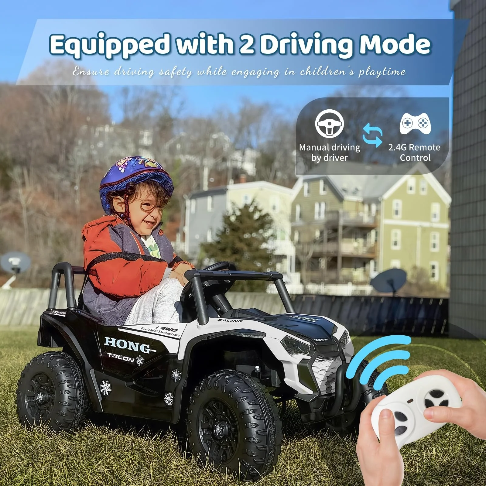 12V Remote Control Ride-On Car for Kids with Lights, Music, and Horn - Image 6
