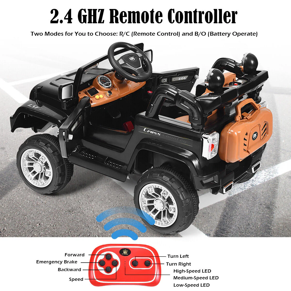 12V MP3 Kids Ride On Truck Car with Remote Control, LED Lights, and Music - Brand New Toy - Image 7