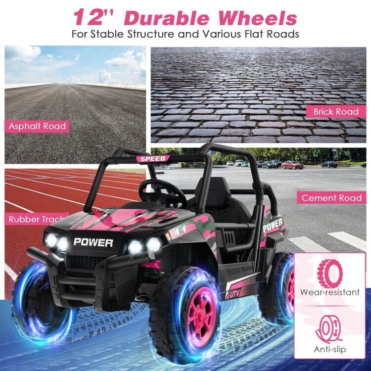 12V Off-Road Truck Ride-On Toy for Kids with Remote Control, LED Lights, and Music - Image 6