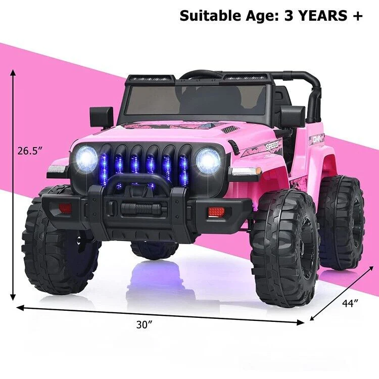 12V Pink Electric Jeep Truck for Kids with 2.4G Remote Control - Image 6