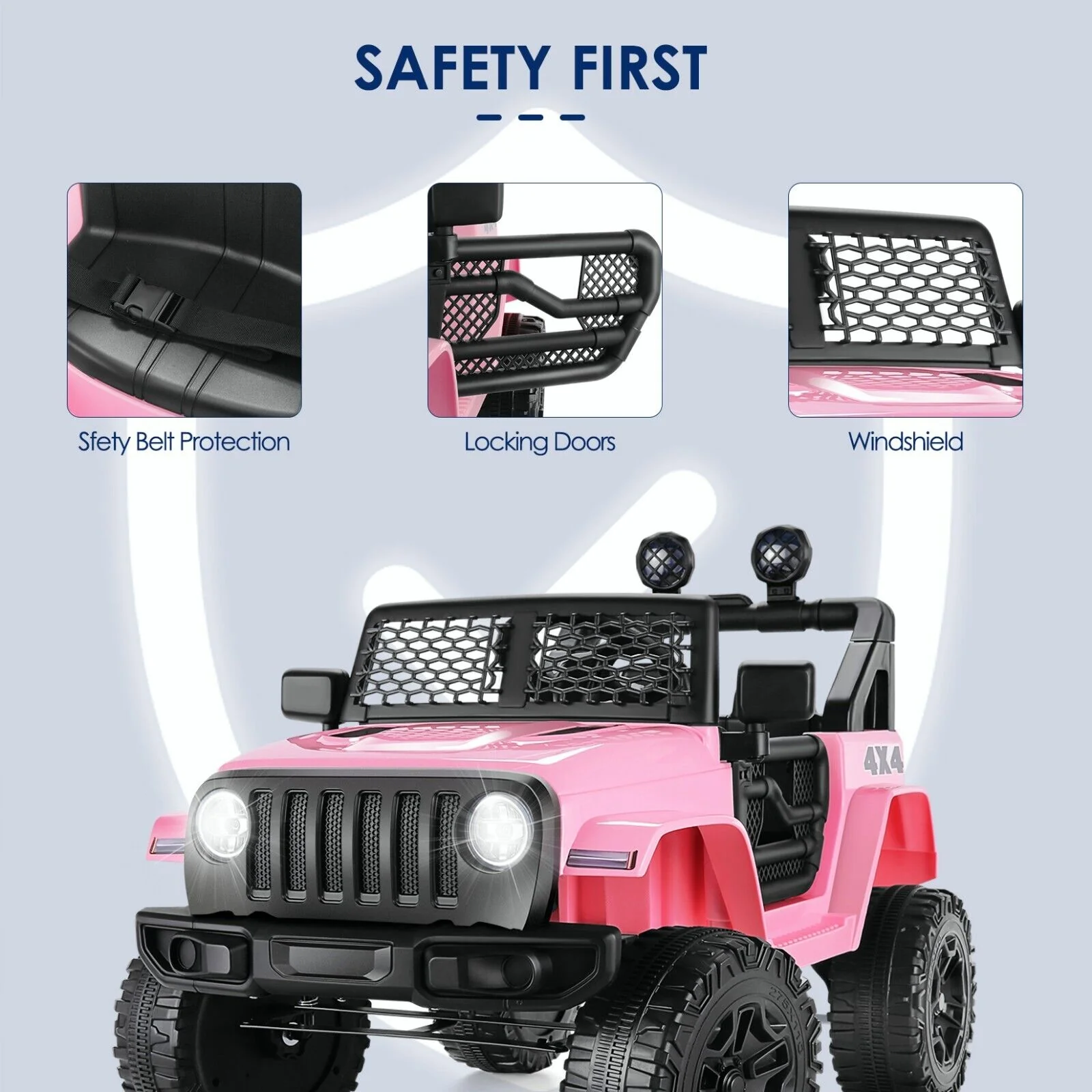 12V Pink Electric Ride-On Car for Kids with Remote Control - Image 6