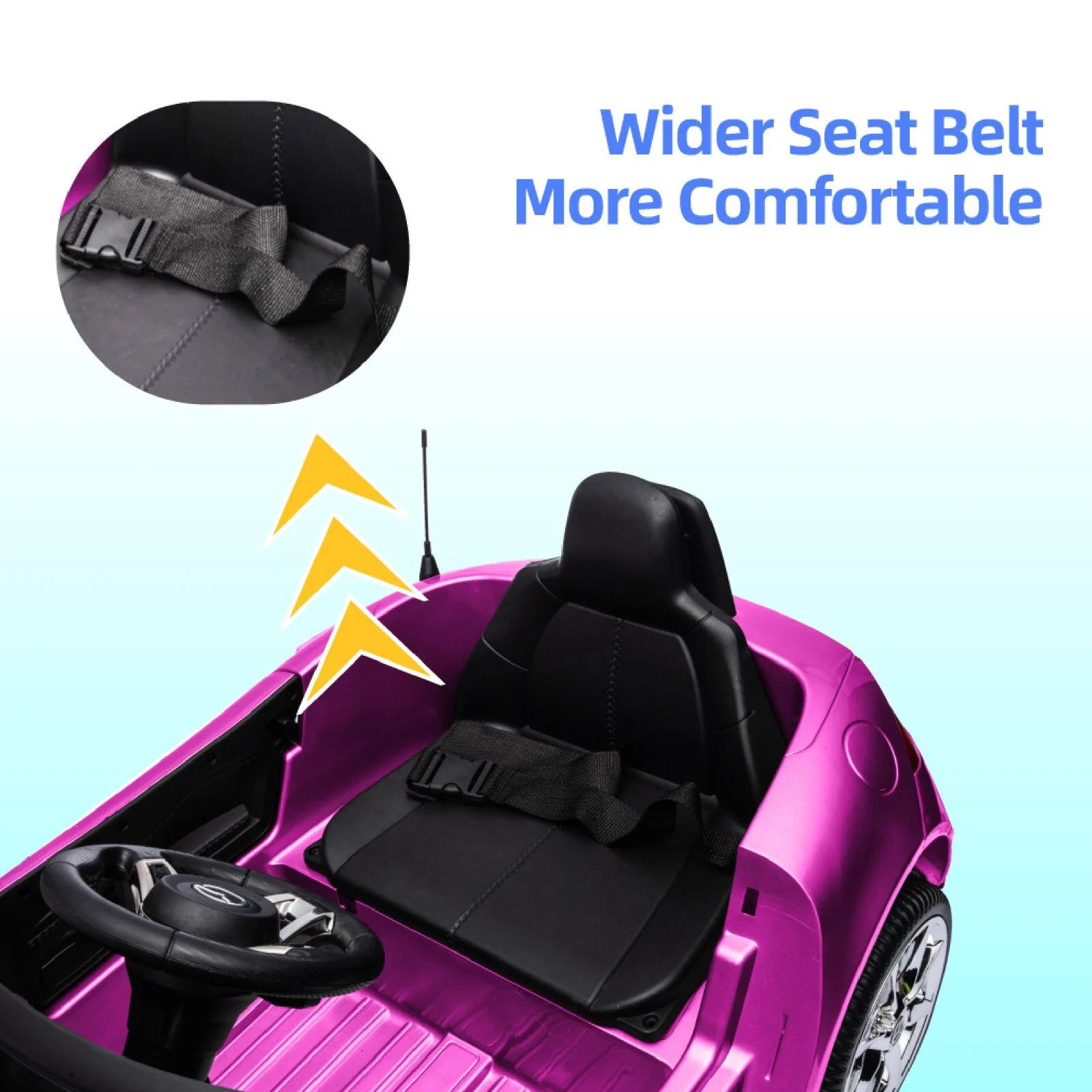 12V Pink Electric Ride-On Car with Remote Control, MP3 Player, and LED Lights - Image 4