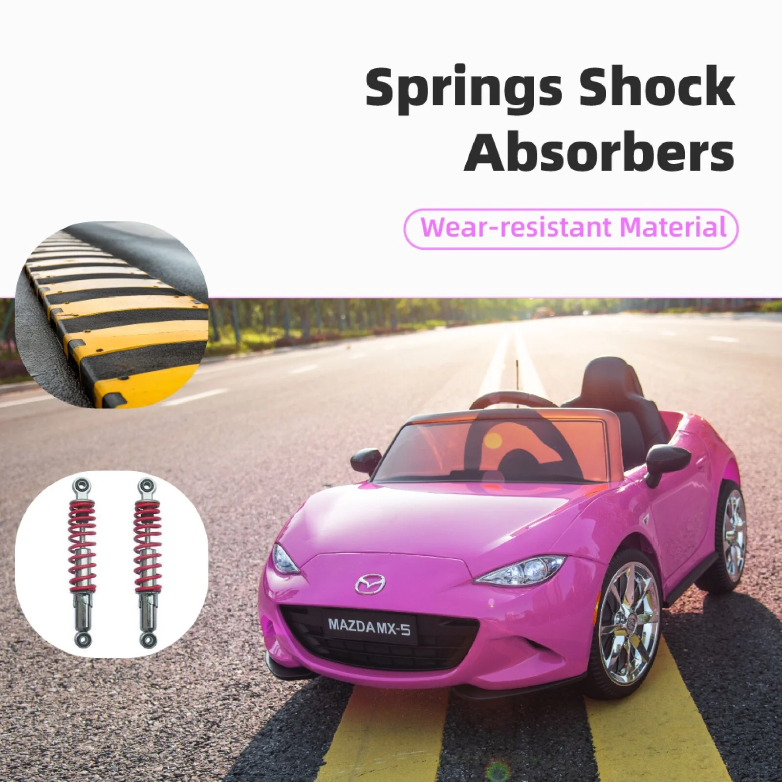 12V Pink Electric Ride-On Car with Remote Control, MP3 Player, and LED Lights - Image 5