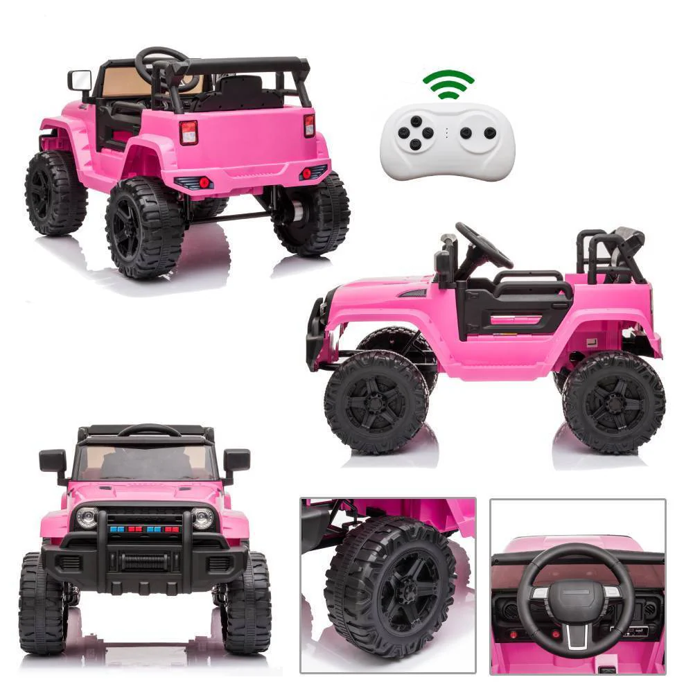 12V Pink Ride-On Truck for Kids with Parent Remote Control - Image 2