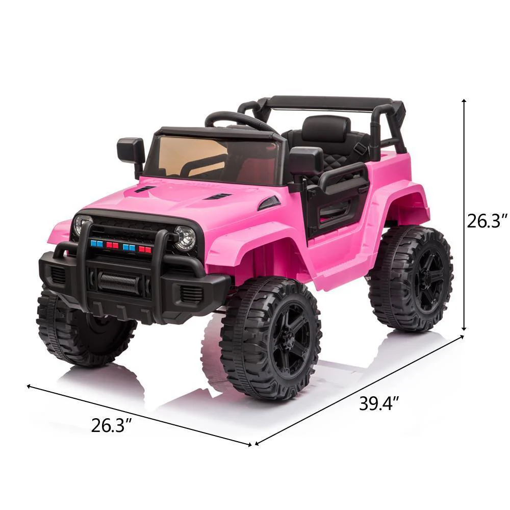 12V Pink Ride-On Truck for Kids with Parent Remote Control - Image 4
