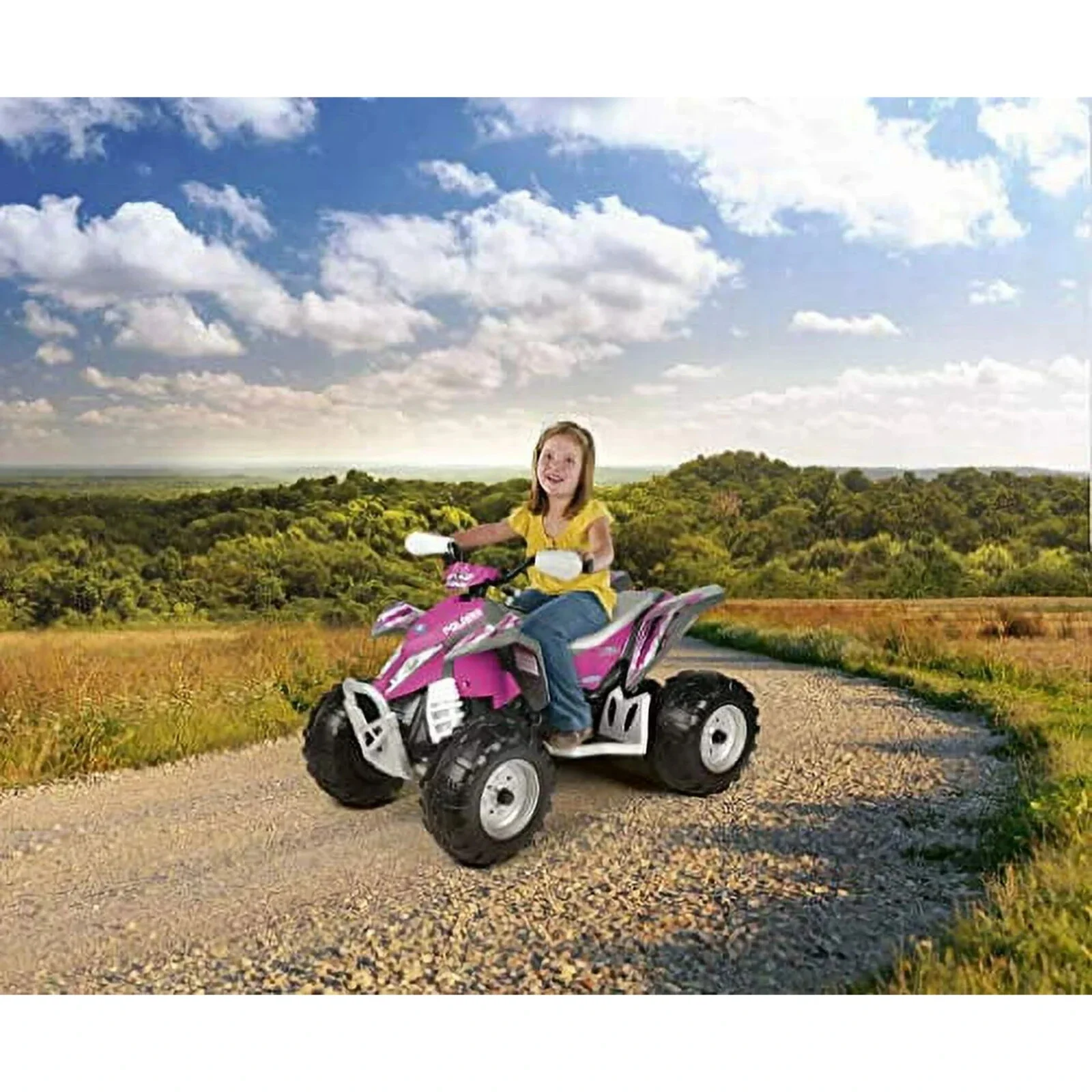 12V Battery-Powered Pink Ride-On ATV for Kids Ages 3 and Up - Image 6