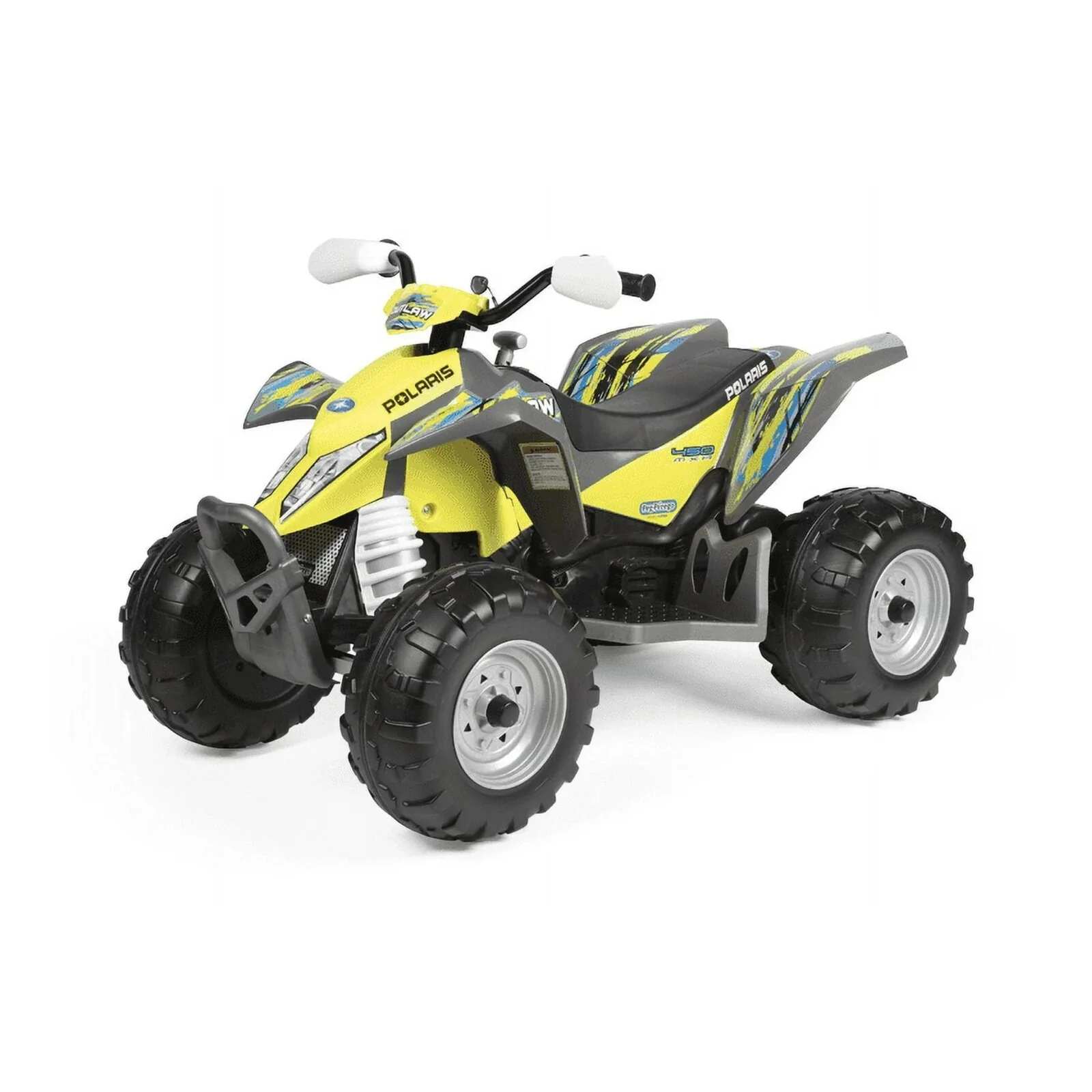 12V Battery-Powered Polaris Outlaw MXR 450 Ride-On ATV for Ages 3+ in Yellow - Image 4