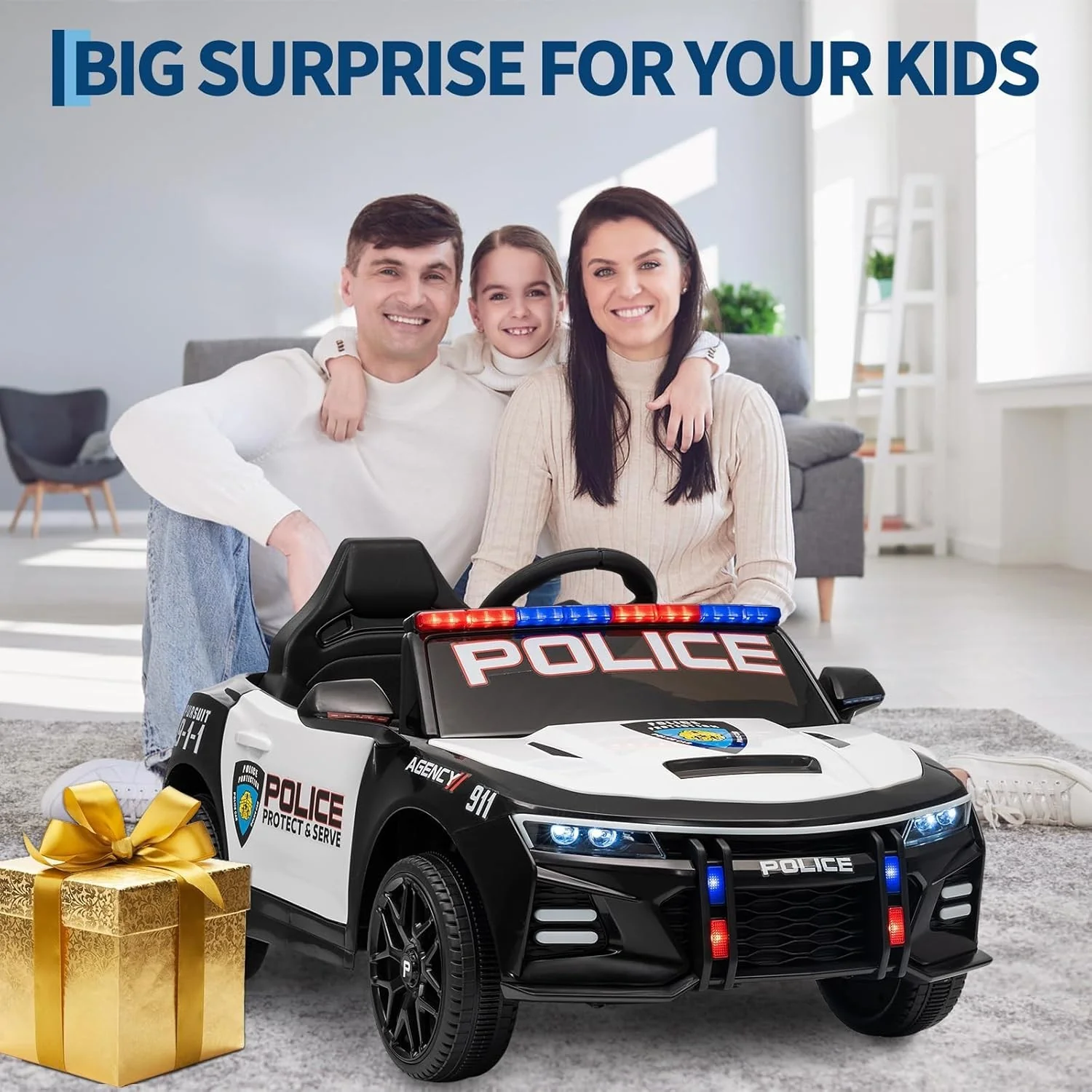 12V Remote Control Police Car Ride-On Toy for Kids - Image 8