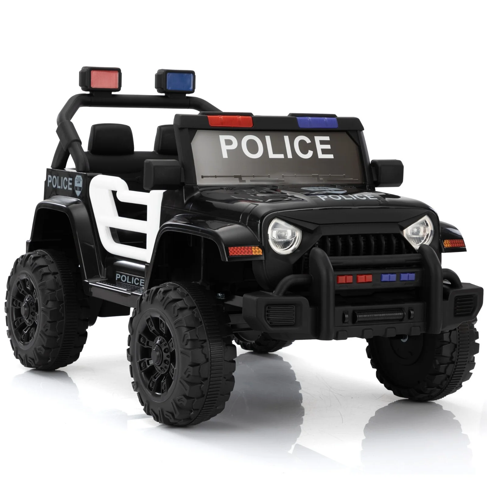 12V Battery-Powered Police Jeep Ride-On Car with 2.4G Remote Control - Image 2