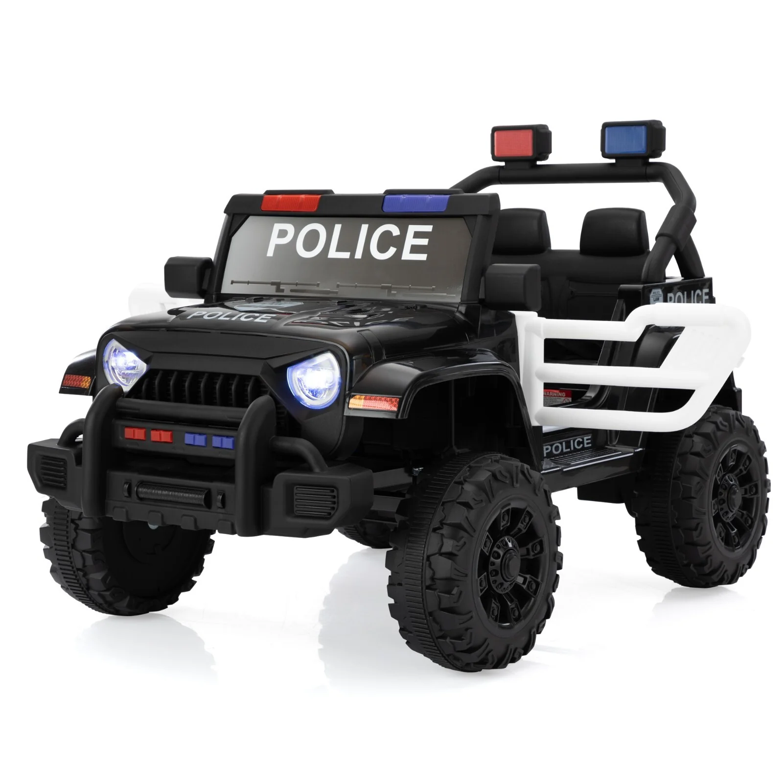 12V Battery-Powered Police Jeep Ride-On Car with 2.4G Remote Control - Image 3