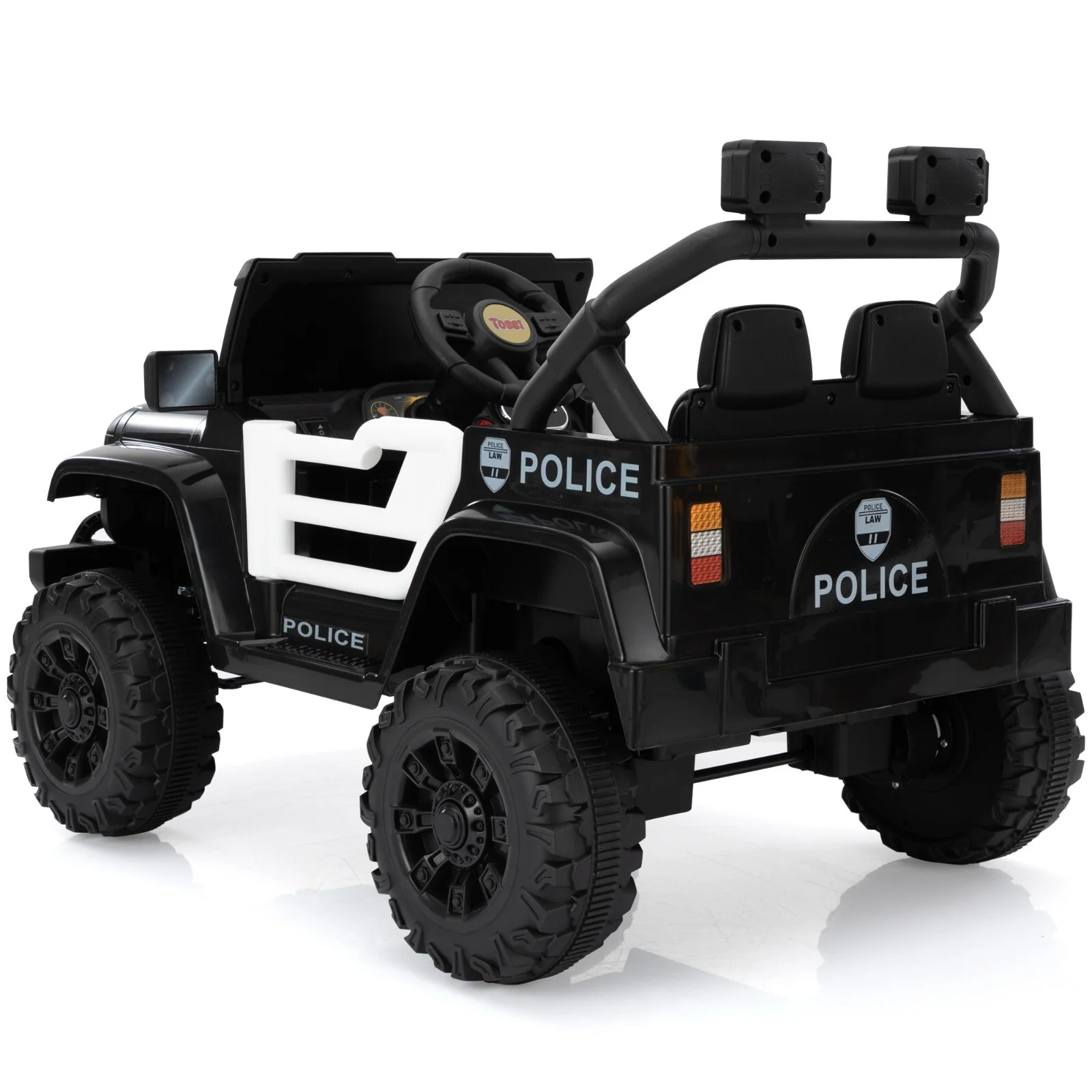 12V Battery-Powered Police Jeep Ride-On Car with 2.4G Remote Control - Image 4