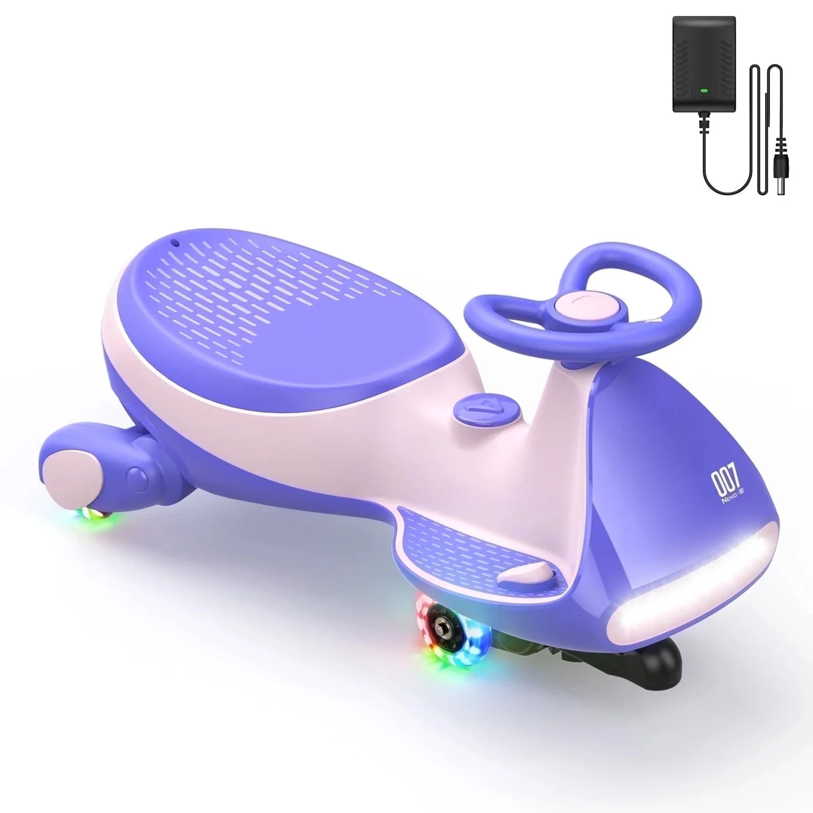 12V Electric Wiggle Ride-On Car with Pedal for Kids 3+ Rechargeable Battery - Image 2