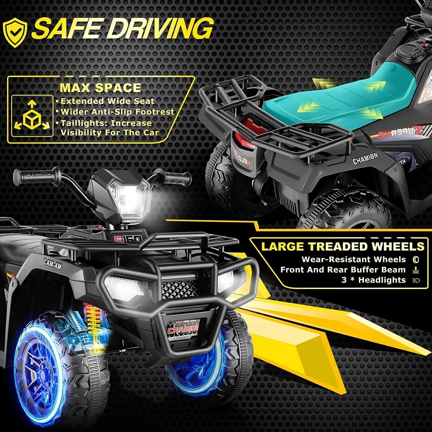 12V Quad ATV Electric Ride-On Car for Kids 3-7 Years Old - 2 Speeds - Image 19