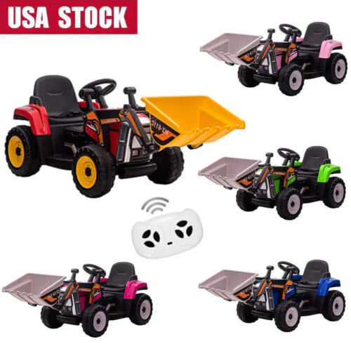 12V RC Excavator Ride-On Tractor with Music, Headlights, and Horn for Kids - Image 2
