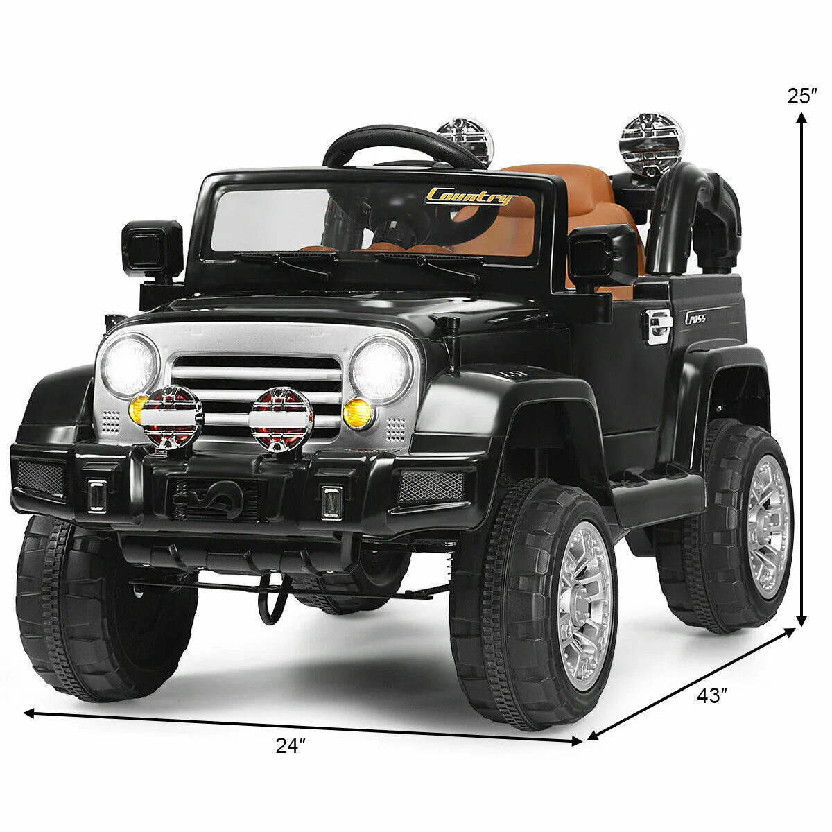 12V RC Remote Control Black Truck Car for Kids - Image 3