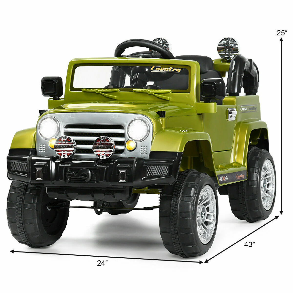 12V RC Remote Control Green Truck Car for Kids - Electric Ride On Toy - Image 3