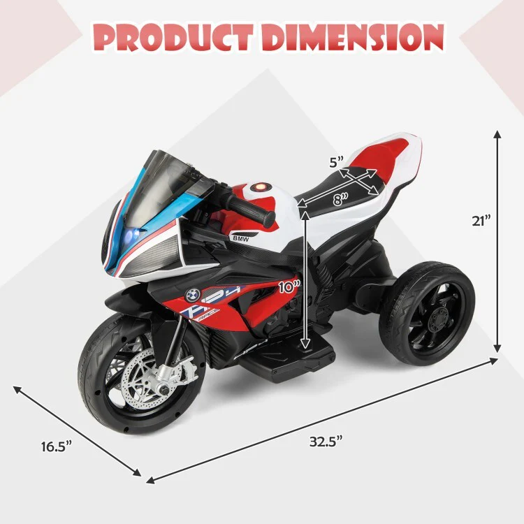 12V Rechargeable Battery Ride-On Motorcycle Toy for Kids with Headlights and Music - Image 3