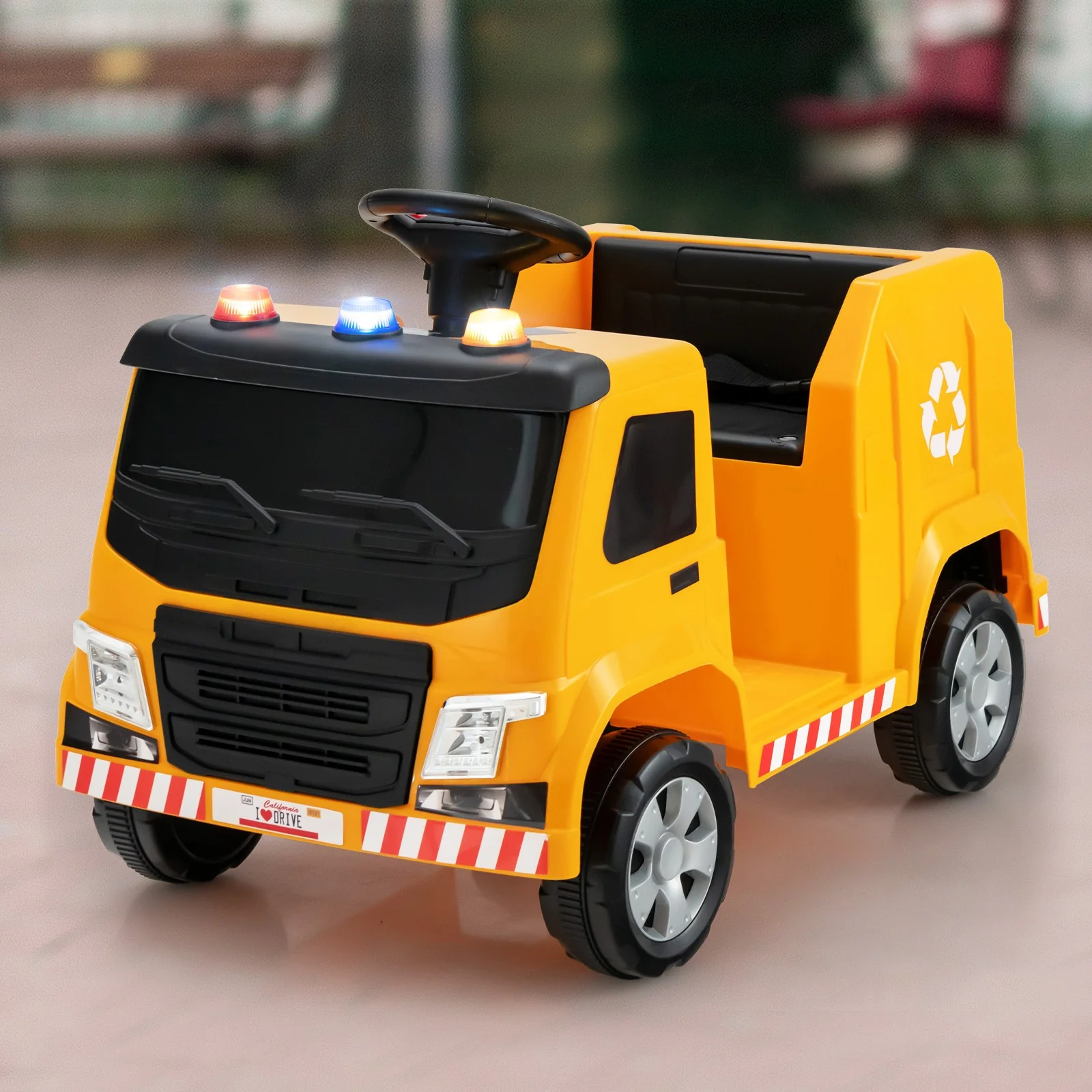 12V Electric Ride-On Recycling Garbage Truck Toy with Remote Control and Accessories - Image 3