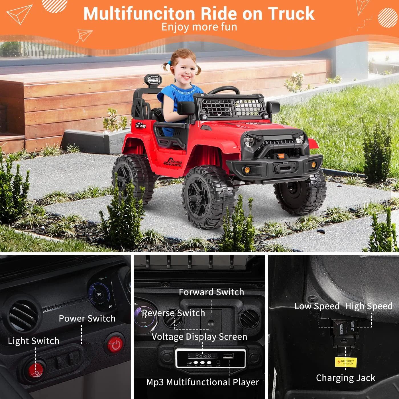 12V Remote Control Electric Truck: The Ultimate Ride-On Experience! - Image 3