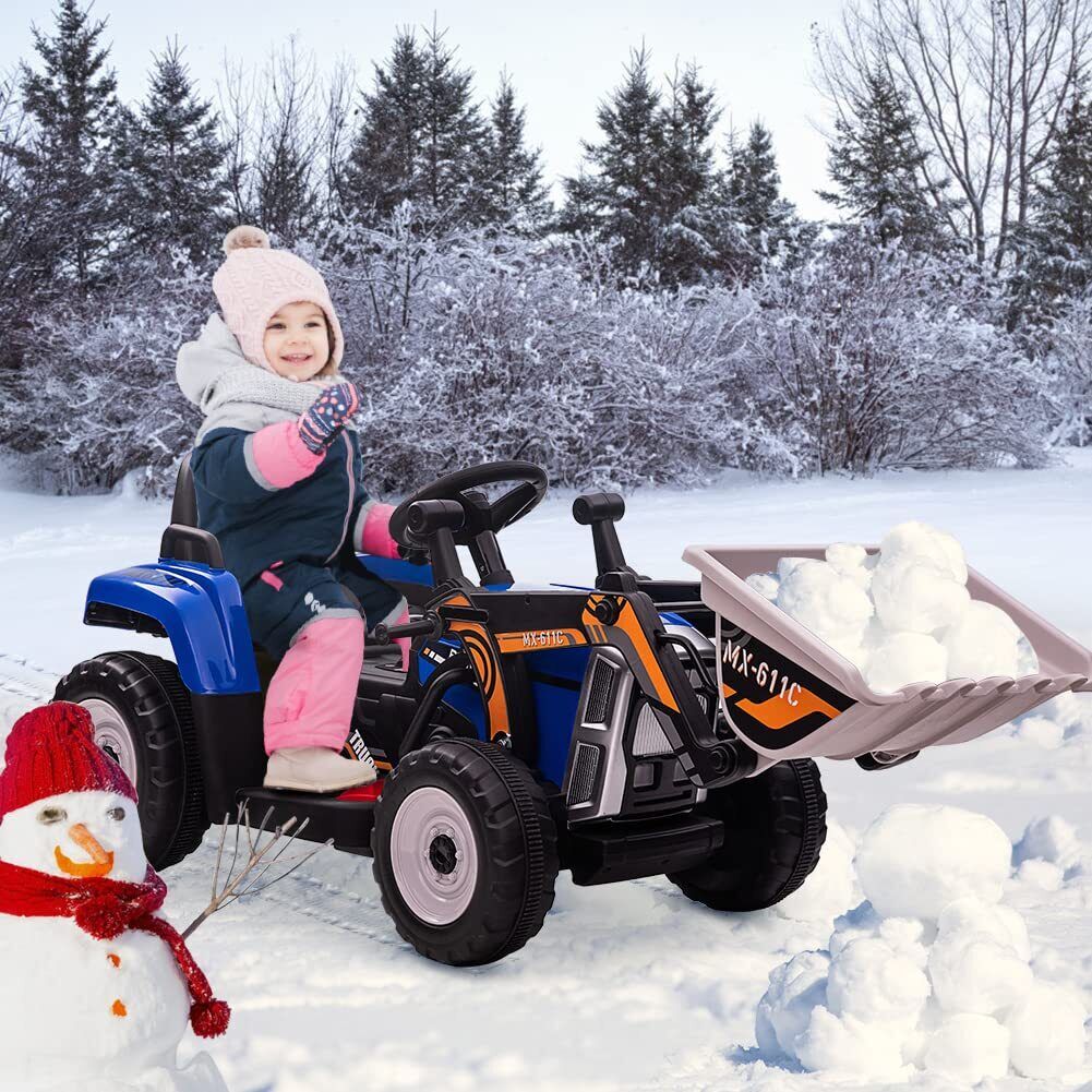 12V Remote Control Excavator Ride-On Car for Kids with EVA Tires - Blue - Image 7
