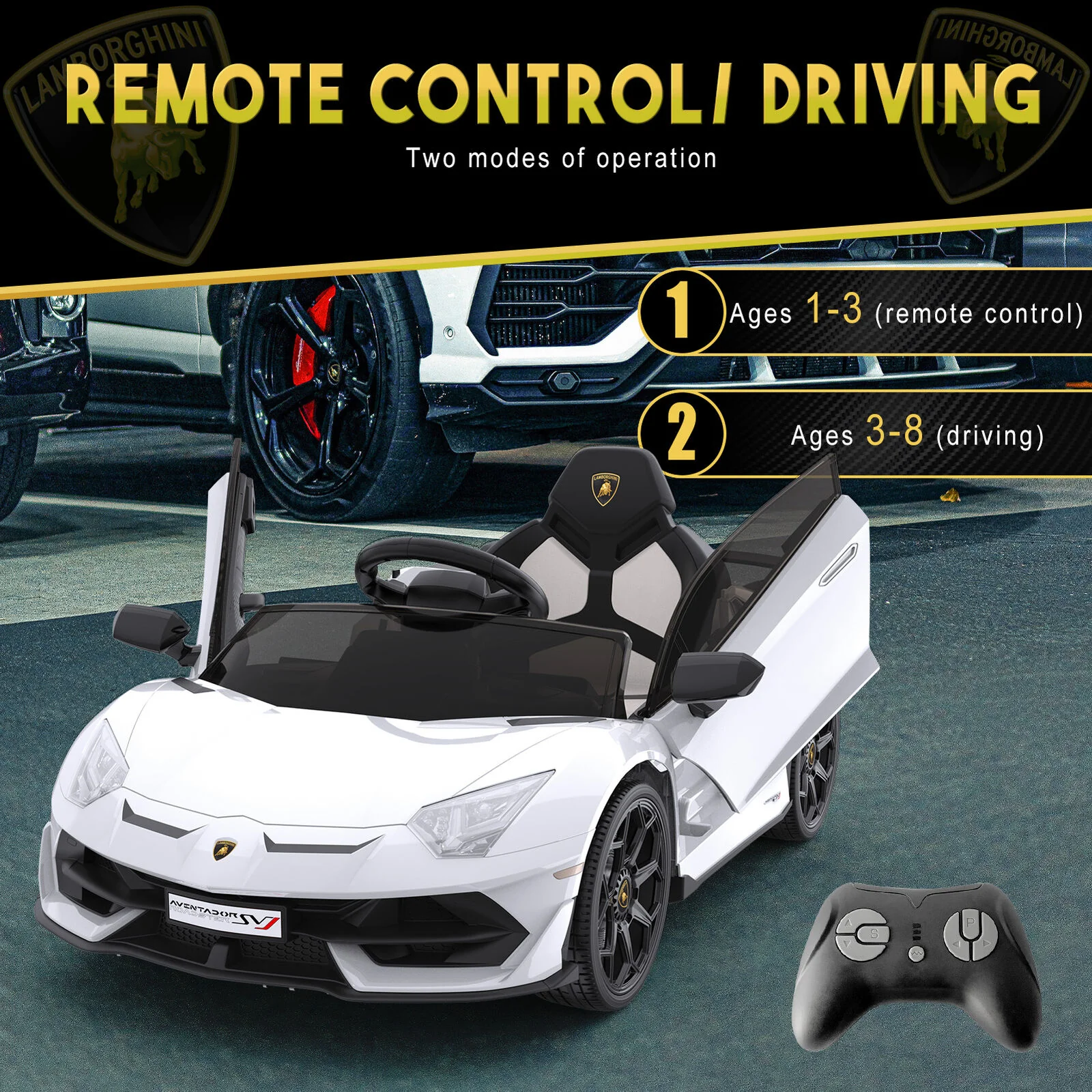 12V Remote Control Ride On Car for Kids with 3 Speeds and Rechargeable 25W Motors - Image 7
