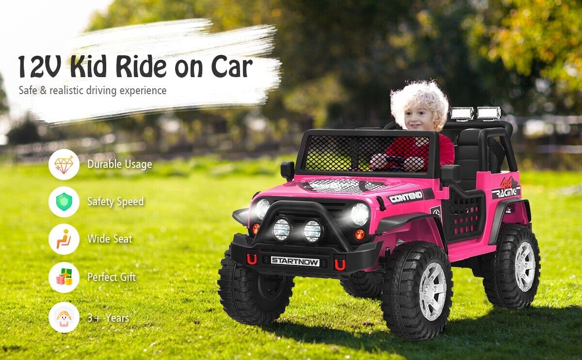 12V Remote Control Ride-On Truck with LED Lights, Music, and Double Doors - 2 Seater - Image 14