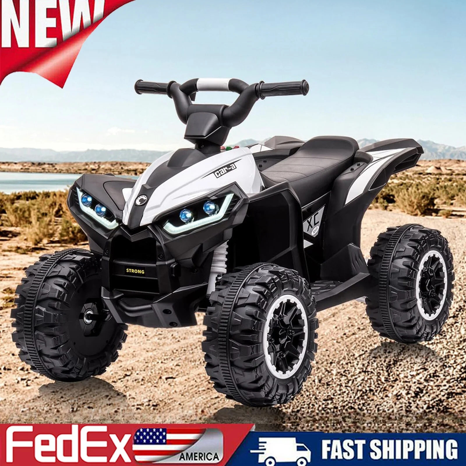 12V Electric Ride-On ATV Quad for Kids with Remote Control Off-Road Toy Car