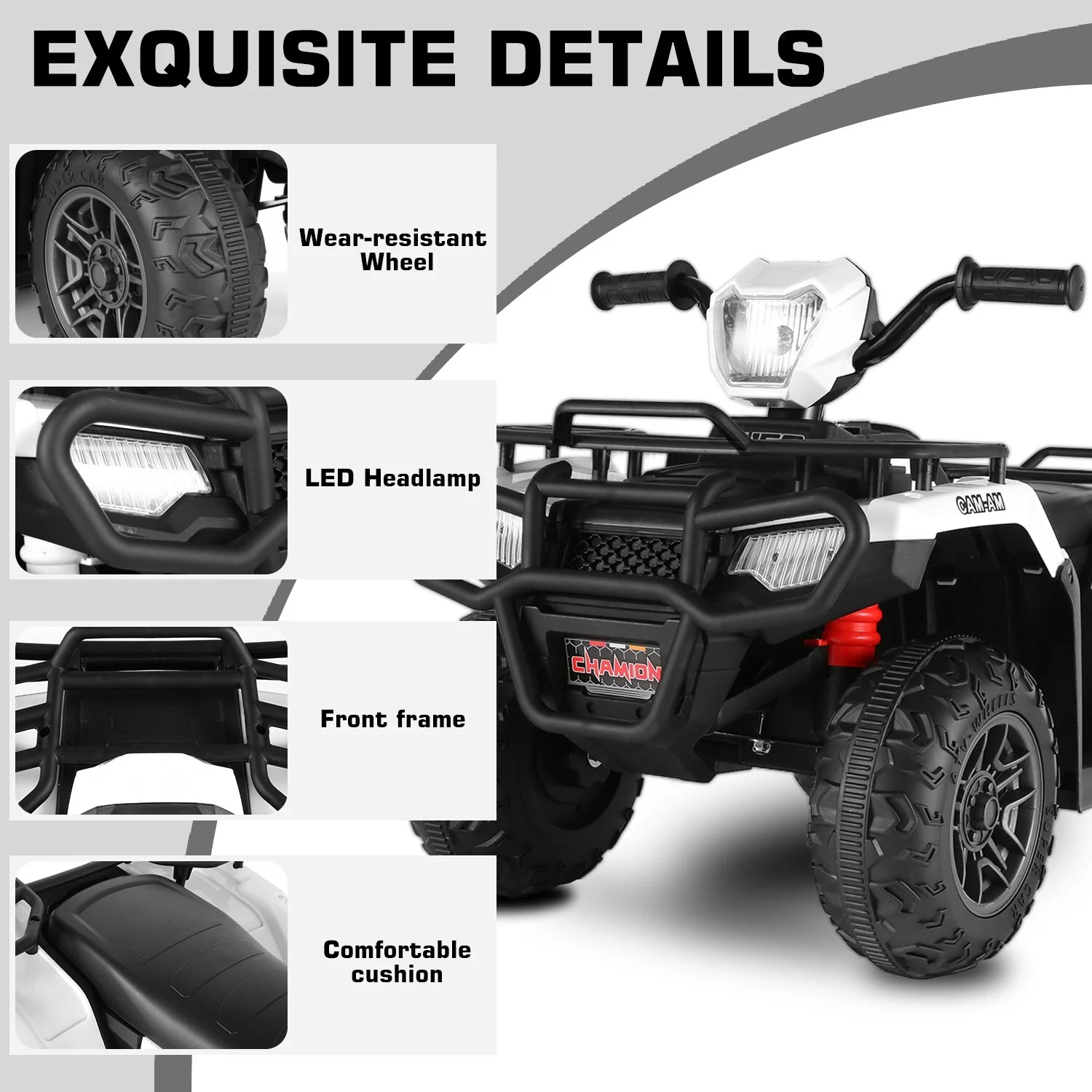 12V Electric Ride-On ATV for Kids Off-Road 4-Wheeler Quad with Remote Control - Image 3