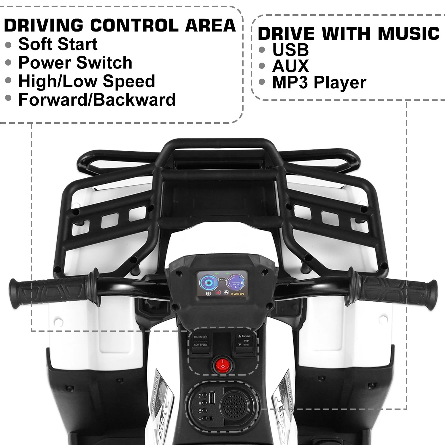 12V Electric Ride-On ATV for Kids Off-Road 4-Wheeler Quad with Remote Control - Image 4