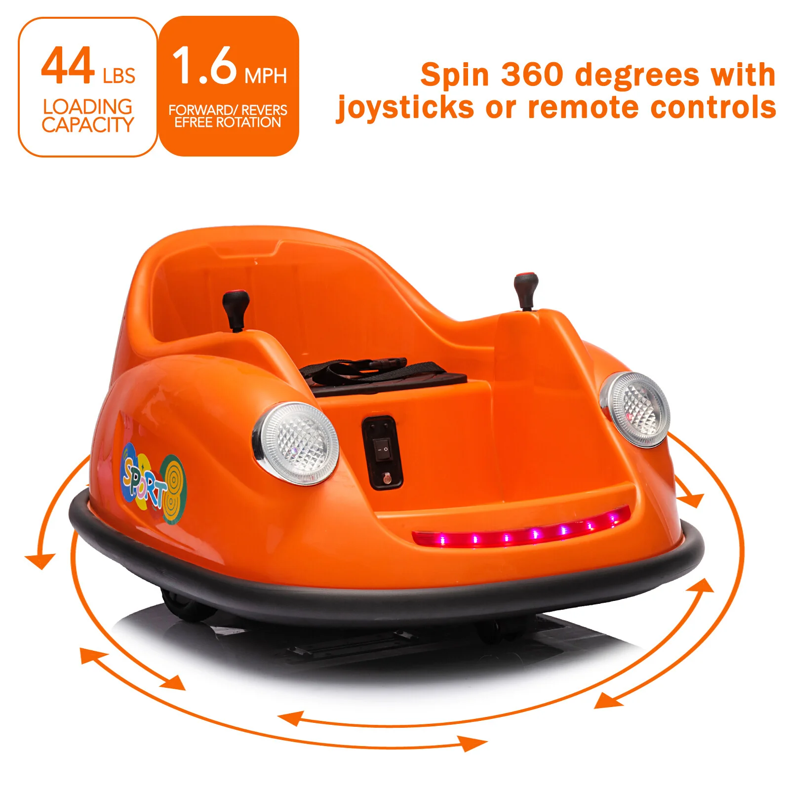 12V Ride-On Bumper Car with Remote Control, 2-Speed Electric Toy Featuring 360-Degree Spin - Image 4