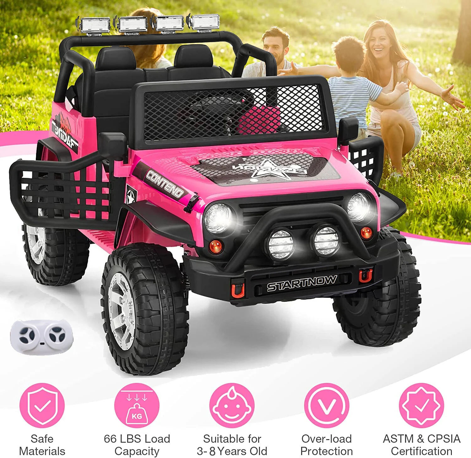 12V Electric 2-Seater Ride-On Jeep Truck with Remote Control for Kids - Image 13