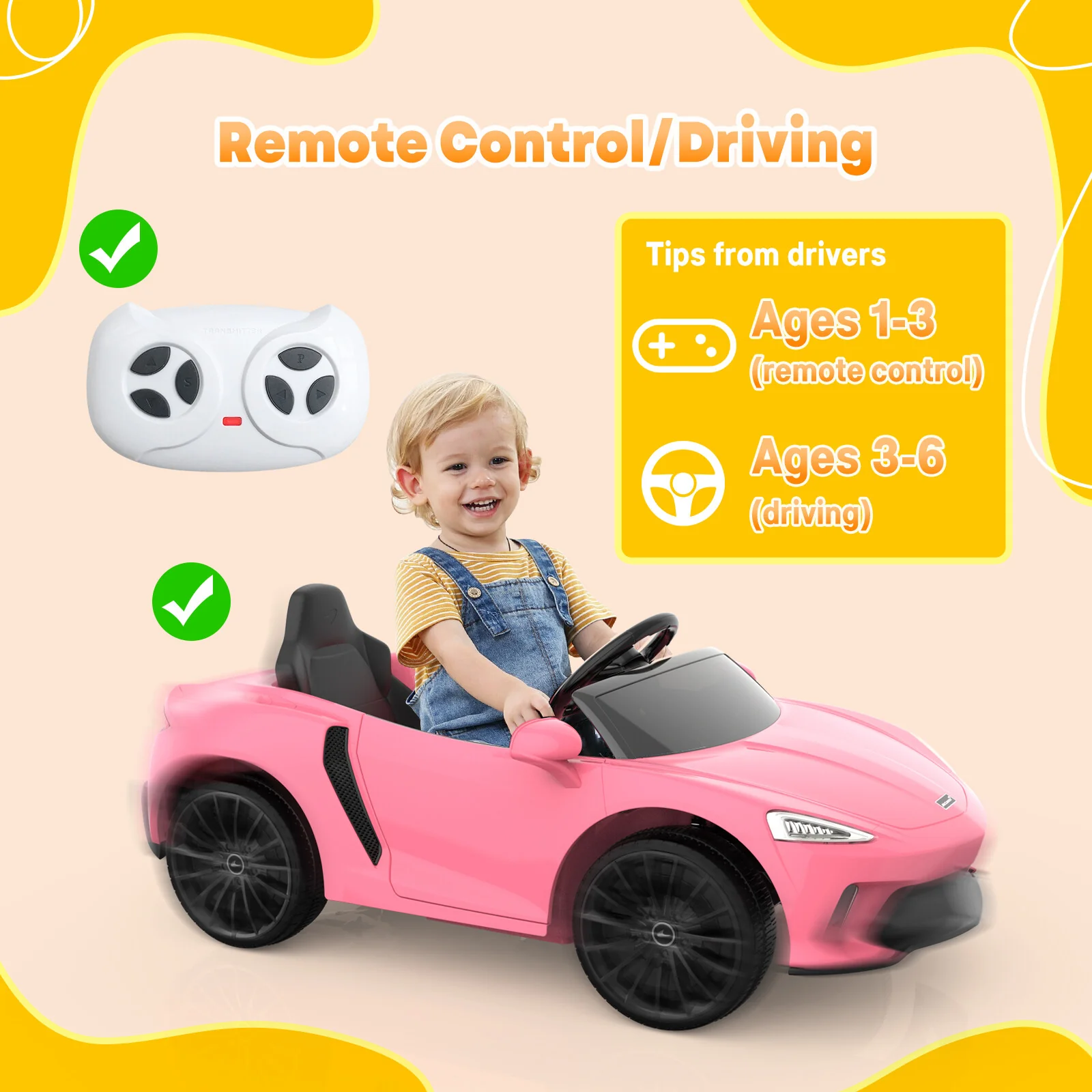 12V Battery-Powered Kids Ride-On Sports Car with Parent Remote Control - Image 5
