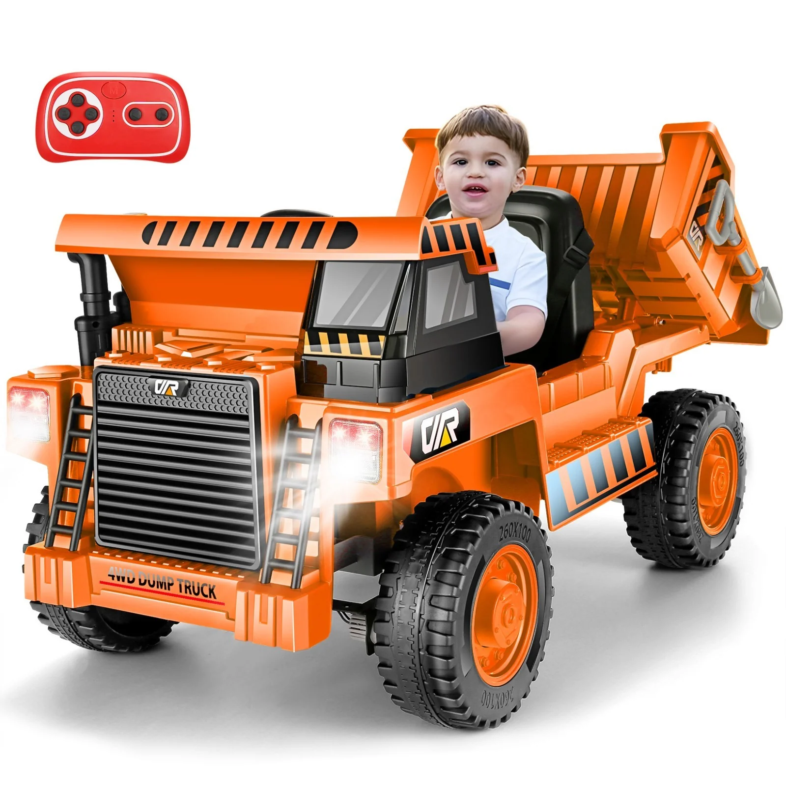 12V Electric Ride-On Dump Truck for Kids with Remote Control and Functional Dump Bed - Image 11