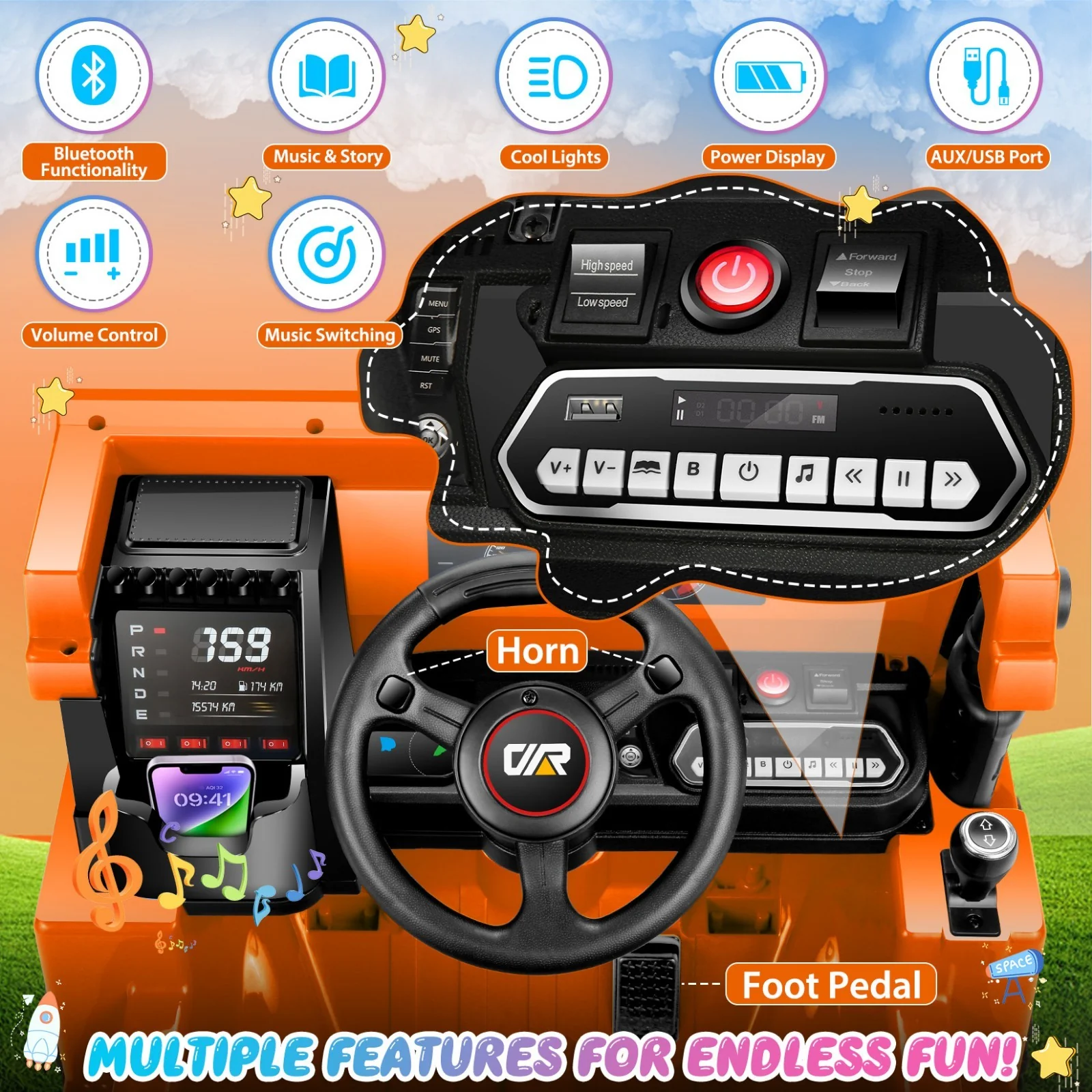 12V Electric Ride-On Dump Truck for Kids with Remote Control and Functional Dump Bed - Image 24