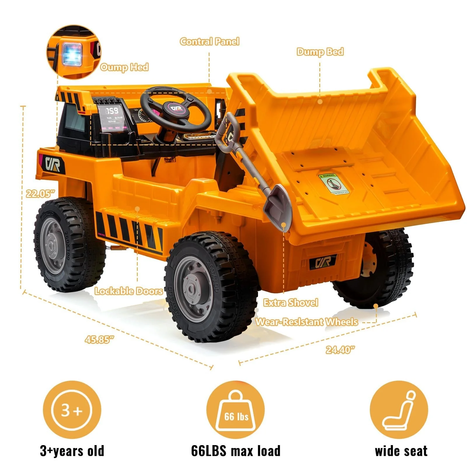 12V Electric Ride-On Dump Truck with Functional Dump Bed for Kids - Image 29