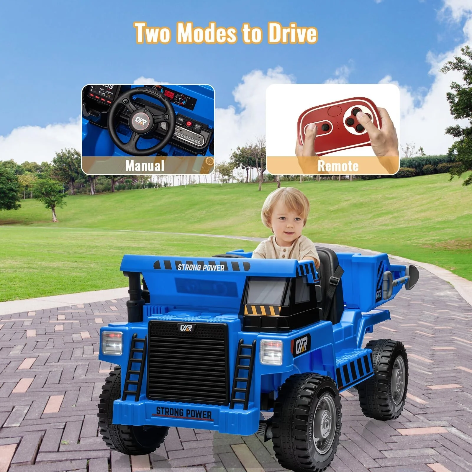 12V Electric Ride-On Dump Truck with Functional Dump Bed for Kids - Image 6