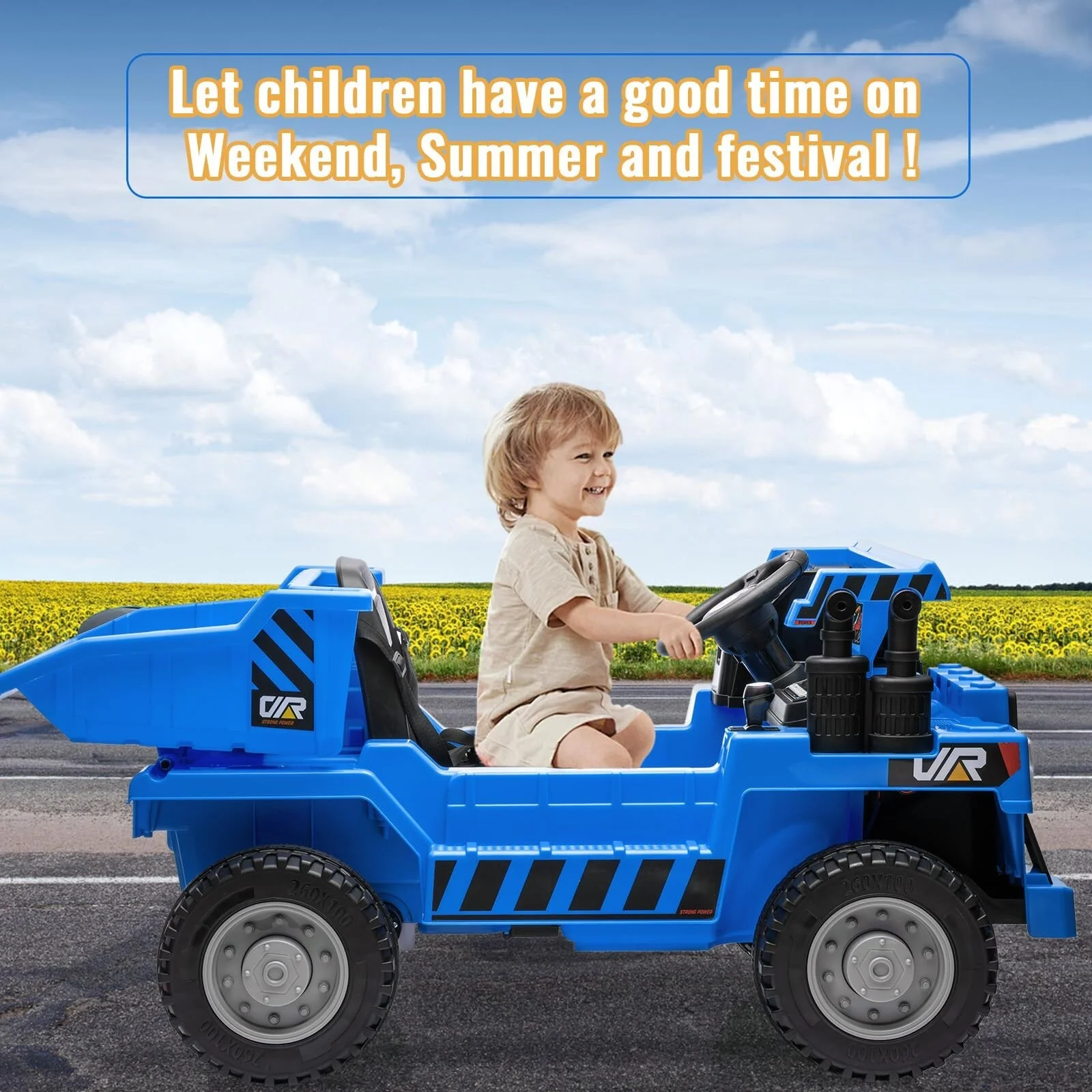 12V Electric Ride-On Dump Truck with Functional Dump Bed for Kids - Image 8